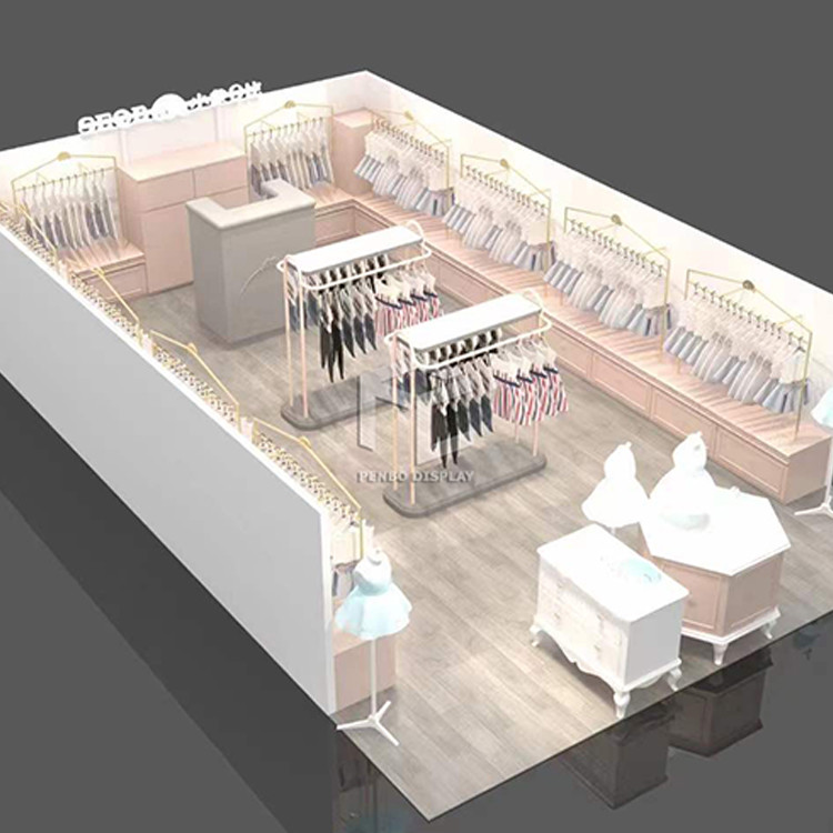 ISO9001 Retail Store Display Furniture Clothes Shop Display Rack