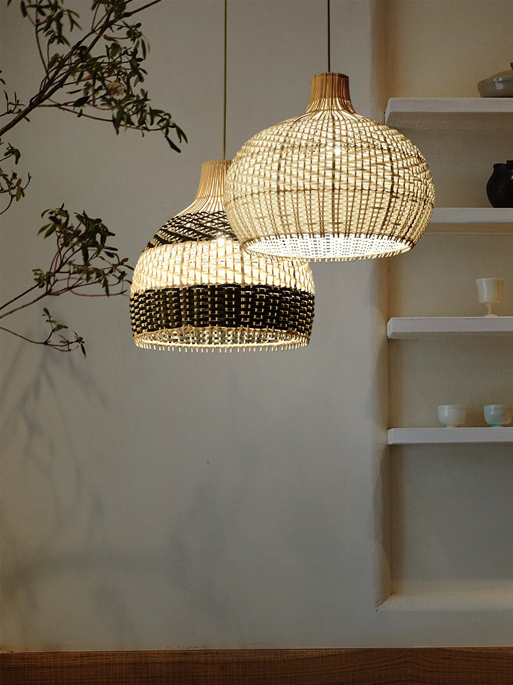 New Color Matching Rattan Lamp Vintage Pendant Light Fixtures Retro Hang lamp(WH-WP-68)