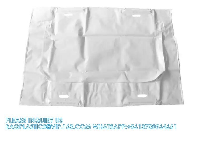 Disposable Disaster Pouch Body Bag Stretcher Combo, 8 Carrying Handles, 3 Patient Tags, Heavy Duty Vinyl Pouch
