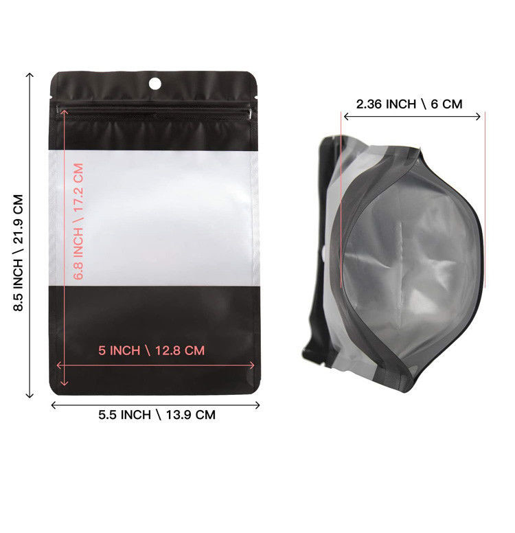 5.5*8.5in Smell Proof Mylar k Packaging Bag With Clear Window