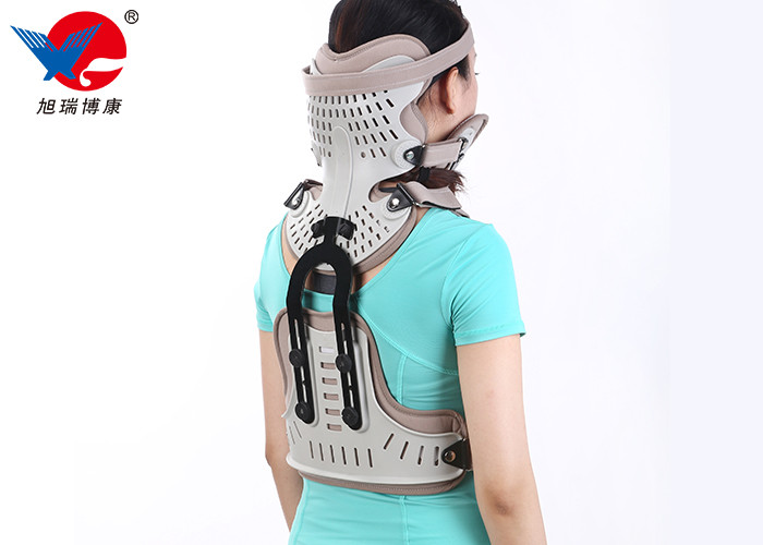 Adjustable Head Neck Chest Medical Orthosis With Aluminum Alloy And Plastic Plate