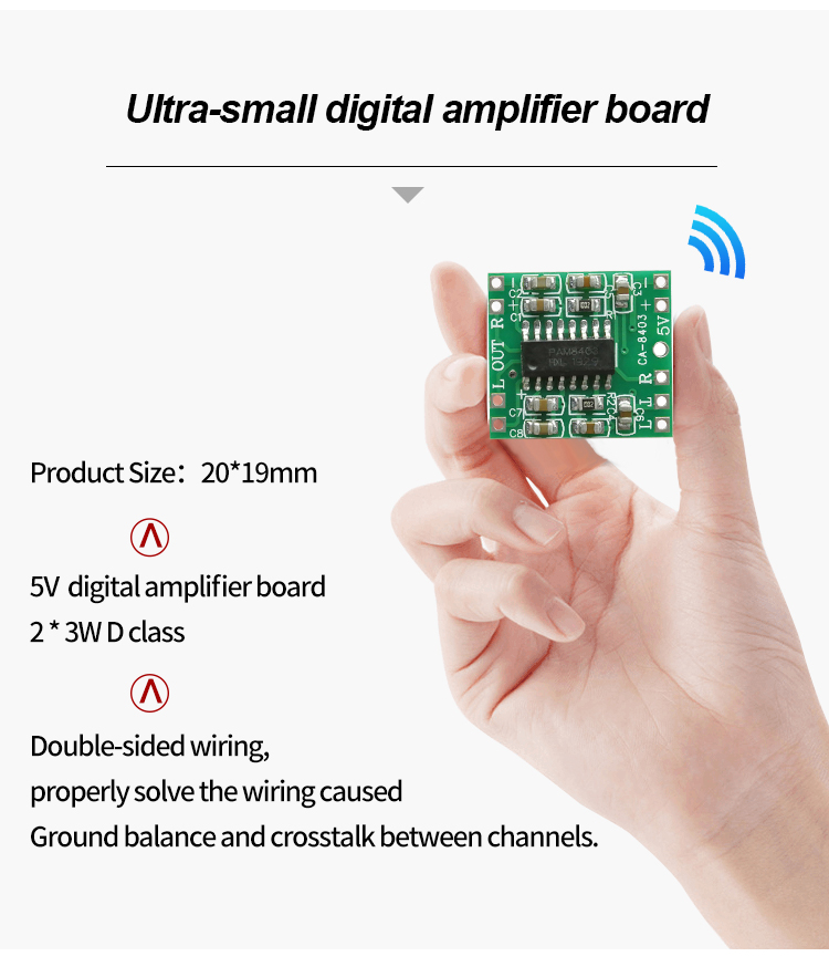 2*3W DC 5V Class D Audio Module PMA8403 Amplifier Board for Ultra-Small Audio Products