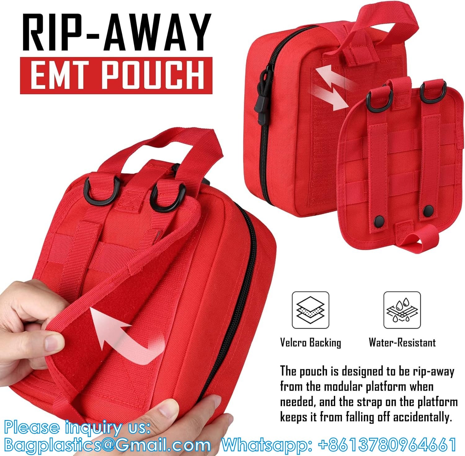 Tactical First Aid Pouch, Molle EMT Pouches Rip-Away Military IFAK Medical Bag Outdoor Emergency Survival Kit Quick
