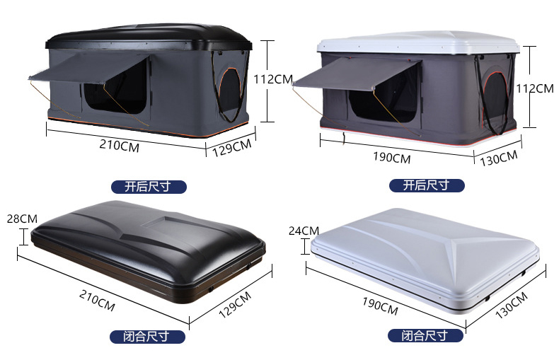6EXP.TENT.RF.FX.19 Hard Shell Roof Tent Fits All Cars Perfect for Camping Travelling