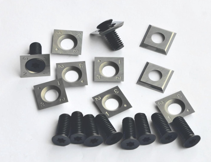 10pcs Square Wood Carbide Inserts With Screws For Spiral And Helical Head Planer