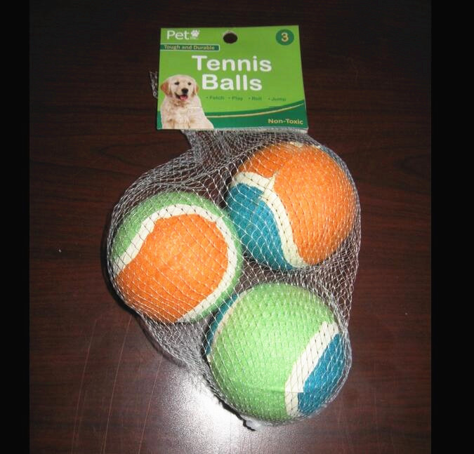 Pack Of 2 Dog Tennis Balls - Pet 2pc Puppy Animal Pet Toys Fun Durable