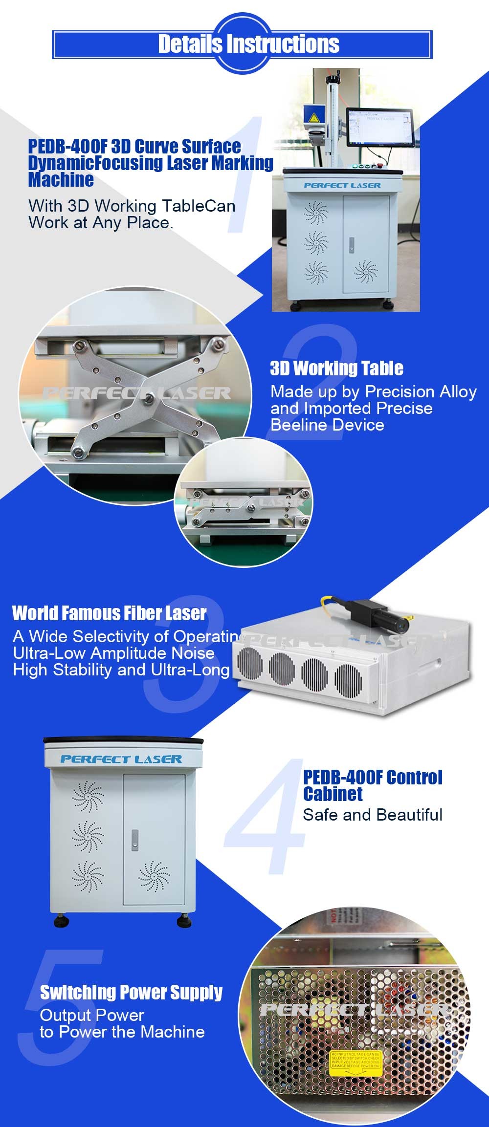 30W / 50W / 100W Metals / Nonmetals 3D Laser Engraving Machine