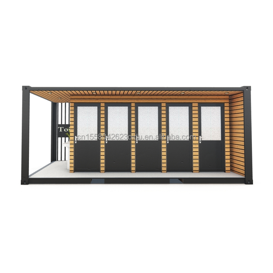 Modern Design Style Customized Color Wooden Prefabricated Container House Steel Sandwich Panel Hotel Toilets for Outdoor