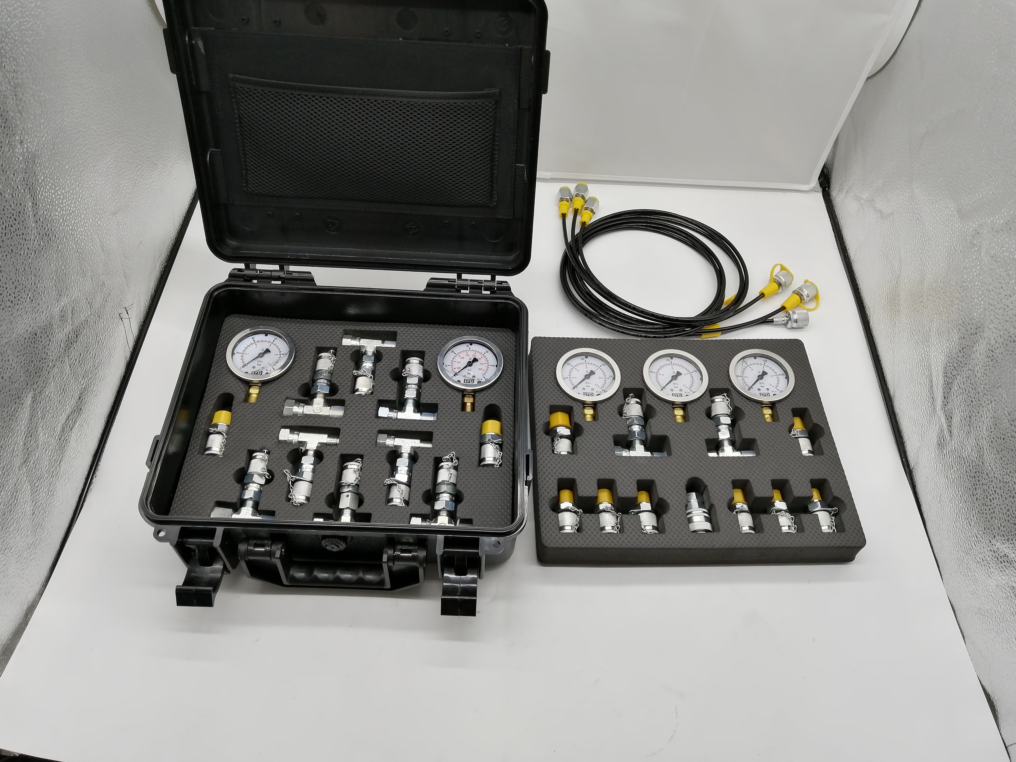 Excavator Parts 0 - 400bar Hydraulic Pressure Gauge Test Kit 0 - 6000psi
