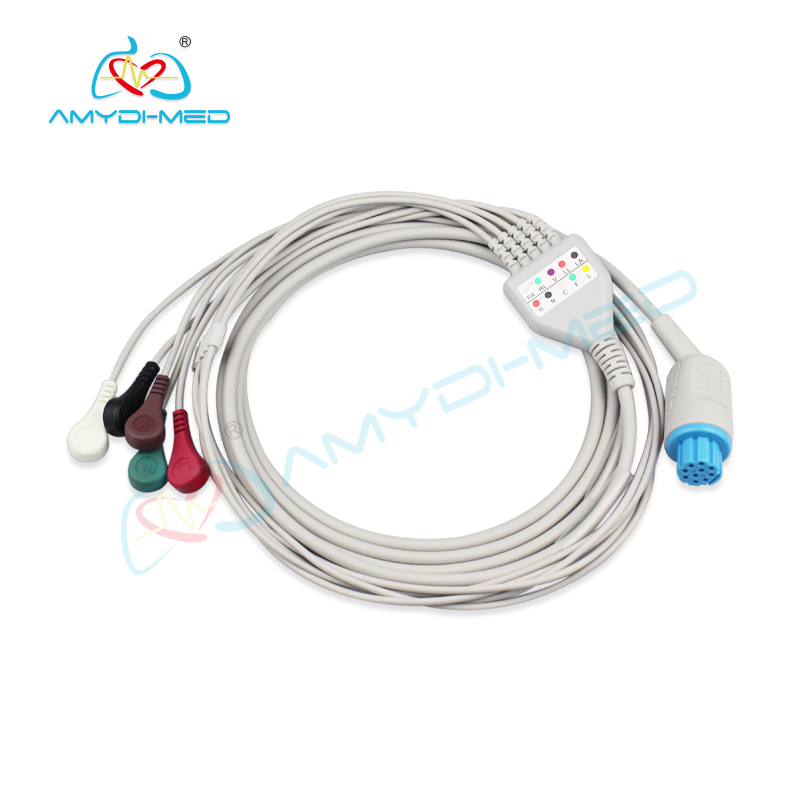 Medical Materials NV-10J Ecg Cable 5 Lead With Datex AS/3 CS/3 S/5 Cardiocap