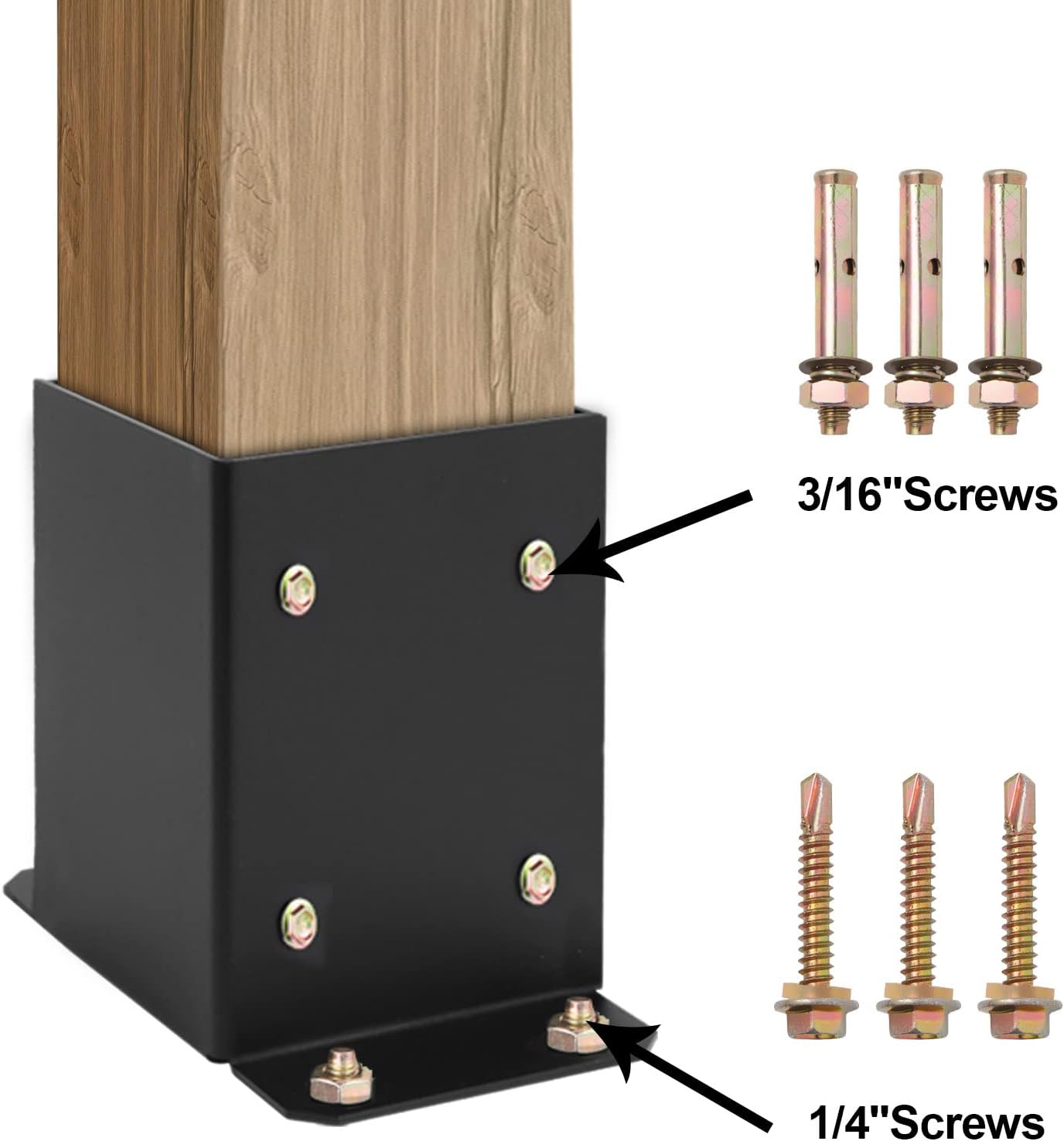 Adjustable Metal Post Base Brackets for Pavilion Deck Railing Support Deck Base Plate