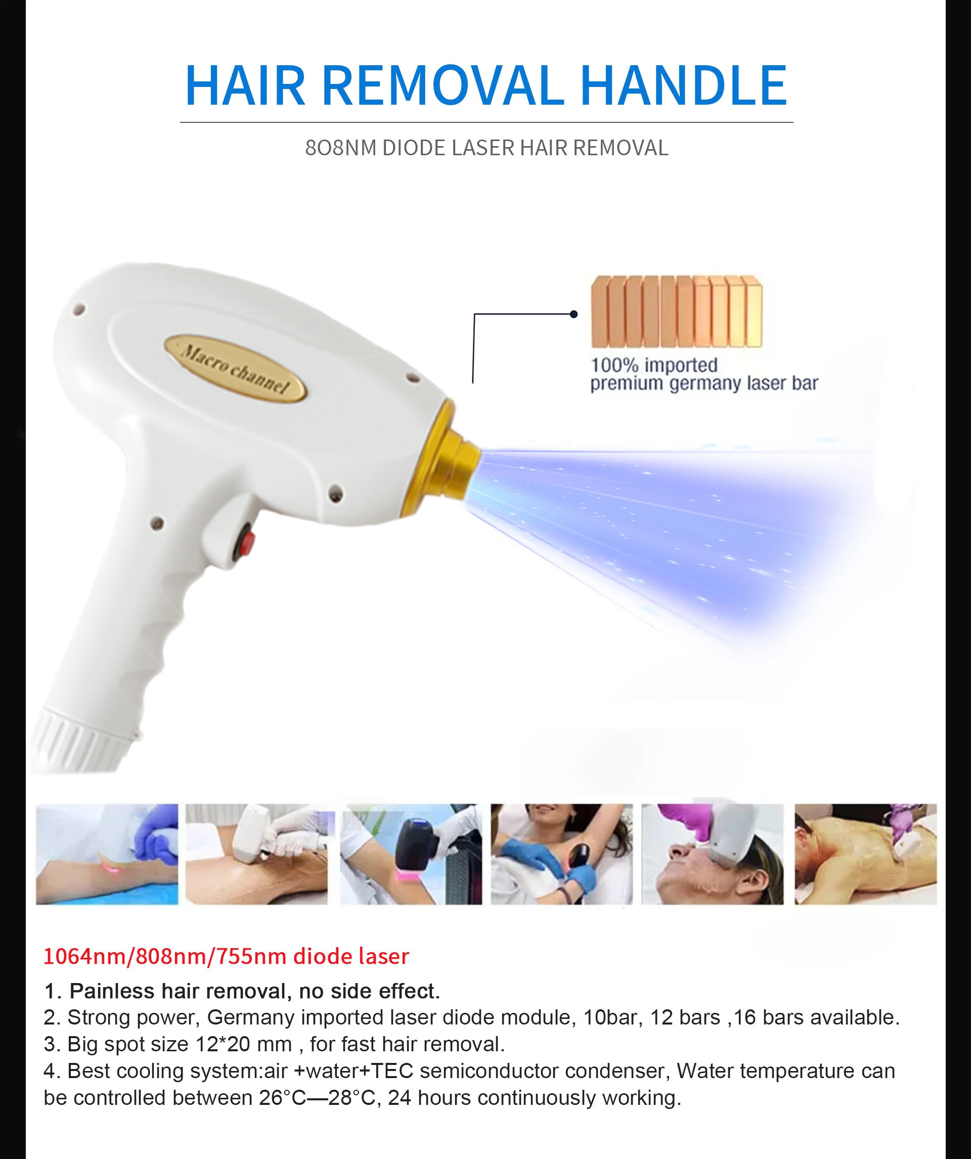 Painless Picosecond Tattoo Removal Diode Laser 2 In 1 Hair Removal Machine