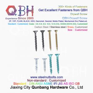 China QBH Black Green WZP YZP Yellow White Zinc Plated Trumpet Head Double Or Single Threaded Carbon Steel Drywall Screws on sale