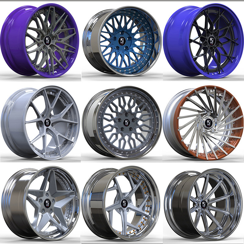 Custom forged aluminum alloy car rim 18 19 20 21 22 inch 5x120 glod color brushed forged car wheels