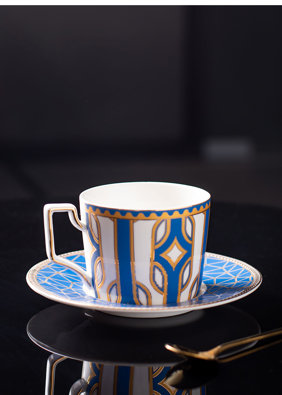 Reusable Floral Decal Design Porcelain Cup And Saucer Set Ceramic Turkish Coffee Tea Cup