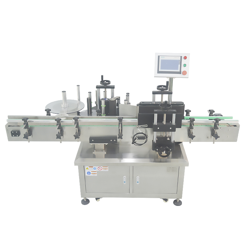 Food Shop Liquid Bottle Filling Capping and Labeling Machine Label Pasting Machine Double Side Label Machine