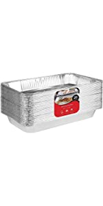 8x8 Foil Pans with Lids (10 Count) 8 Inch Square Aluminum Pans with Covers - Foil Pans and Foil Lids