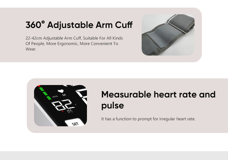 Automatic Digital Arm Blood Pressure Monitor 2*120 Memory Sphygmomanometer Pressure Gauge Meter for Measuring Pressure