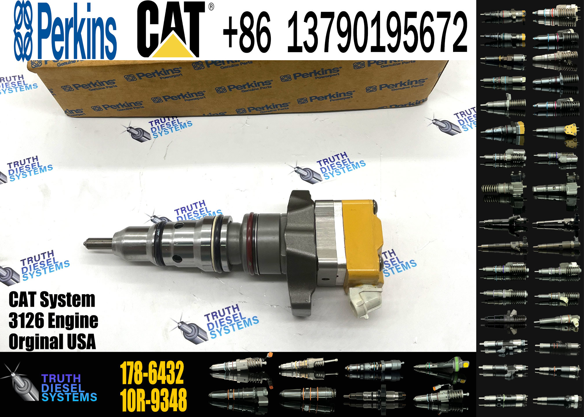 Huida 3126 engine fuel injector 178-6432 218-4109 with genuine packing