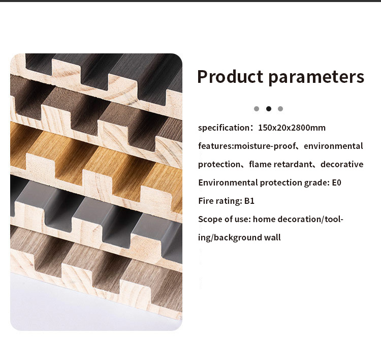 Eco-Friendly Fabric Color Style Solid Slat Panel for Interior Decoration Application