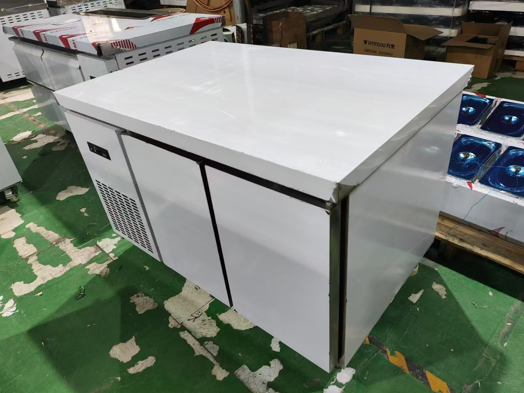 1.2M Commercial Undercounter Chiller Refrigerator Workbench For Kitchen Guangzhou Factory Stainless Steel Worktable