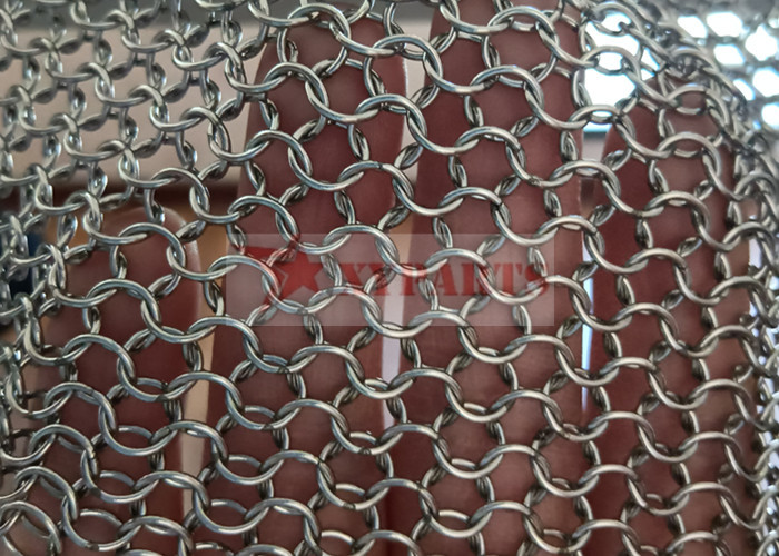 Metal Primary Color Stainless Steel Ring Mesh Curtain For Staircases Isolation