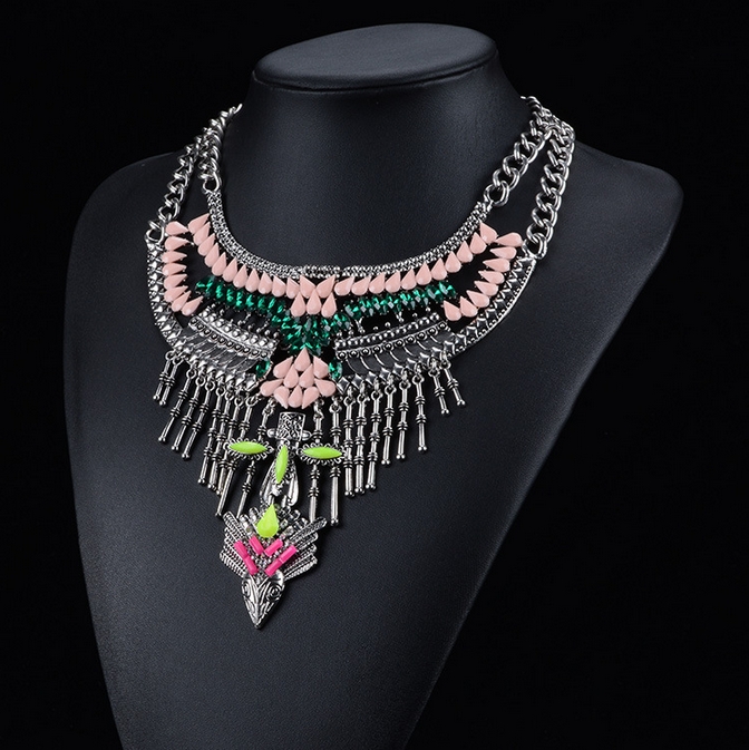2015 new design hot sale factory wholesale fashion statement necklace, OEM necklace for wo