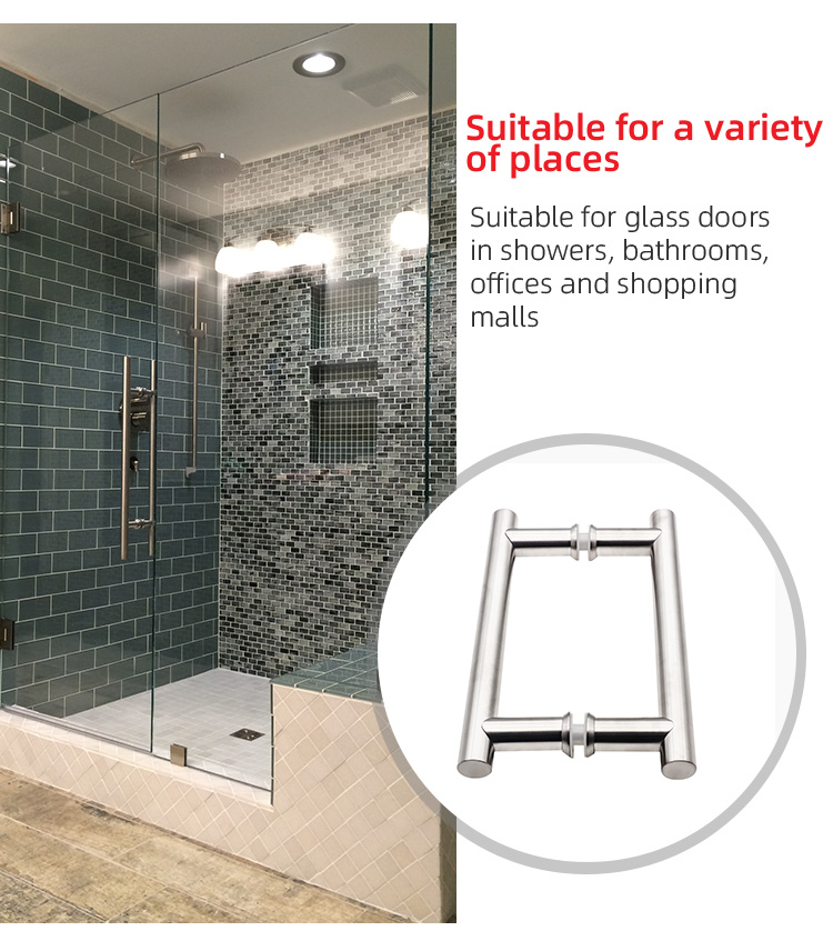 24 inch Double Side H Shape Glass Door Round Ladder Pull Door Handle Door Window Handles