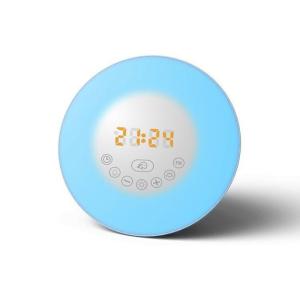 Bluetooth Colorful Wake Up Light Alarm Clock , FM Radio Function Sun Lamp Alarm