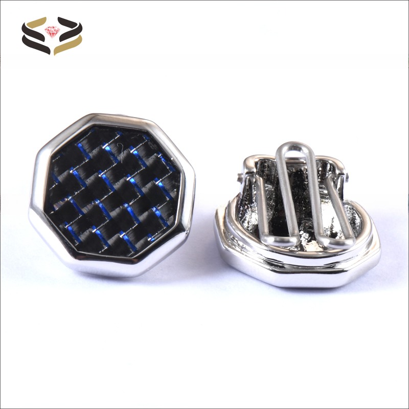 Carbon Fiber Inlay Cufflinks Tie Clips Button Covers For Men Dress Shirt And Tux Shirt