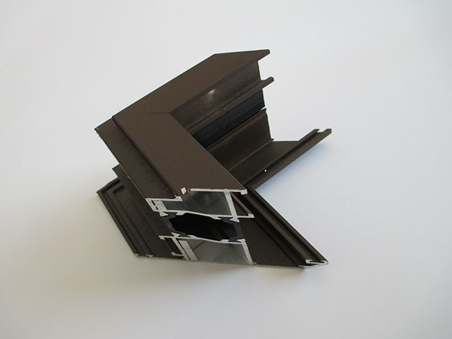 India Style Thermal Break Aluminum Window Profile Brown Powder Coated