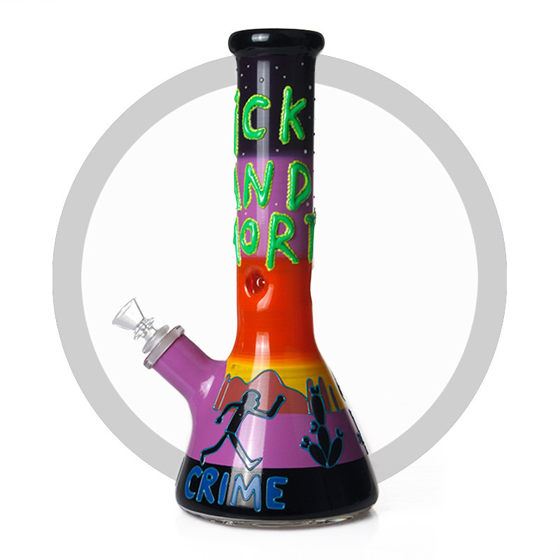 7MM Glass Smoking Pipes Colorful Rick And Morty On Glass Water Bongs