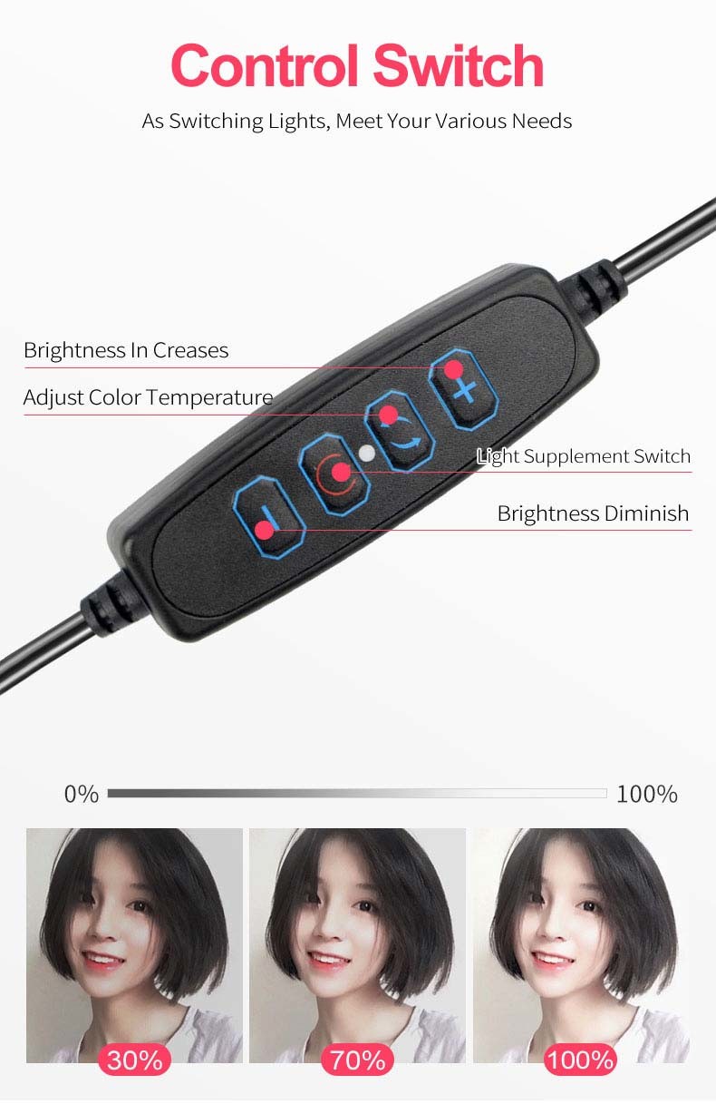 Bluetooth Touch Panel 12W 6 Inch Ring Light With Tripod