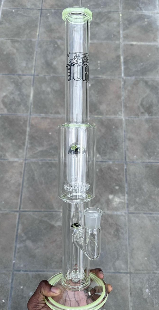 8 Inches Dab Oil Rig Recyler Matrix Perc Glass Smoking Pipe With 14Mm Quartz Banger