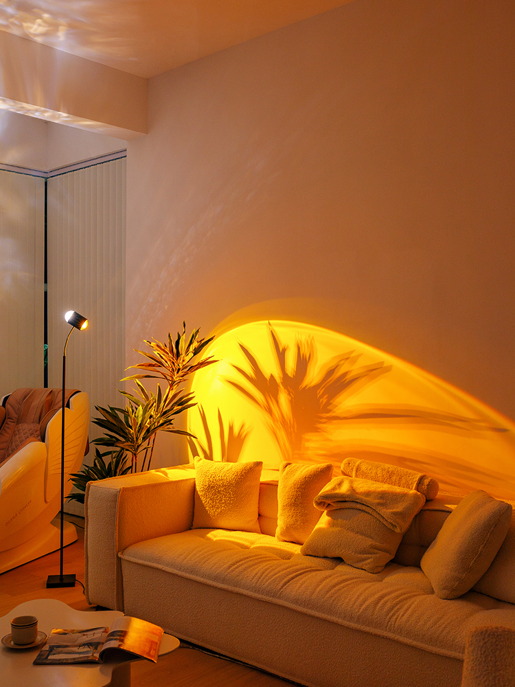 Intelligent Control LED Floor Lamp Water Ripple Design for Coffee Shop or Night Light