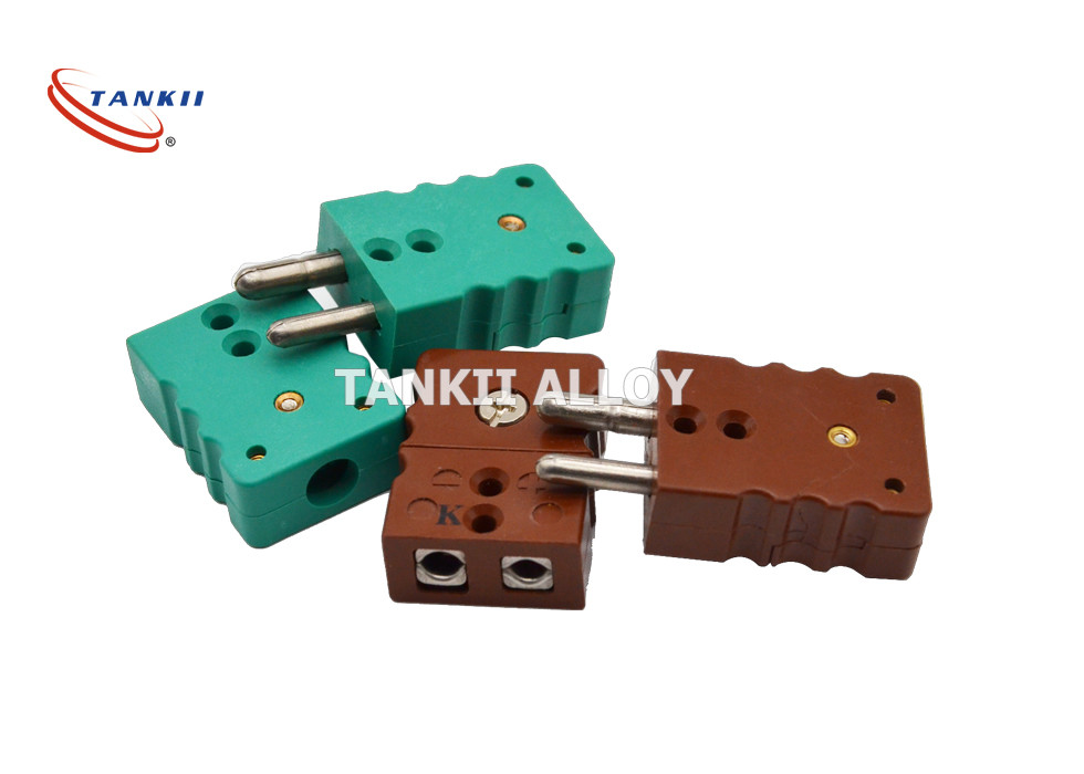 Green Color Type K Male Female Thermocouple Connector 15A