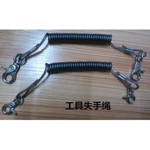 China High pulling wire inside plastic pulling coiled spring key chain w/lobster hooks for safe on sale