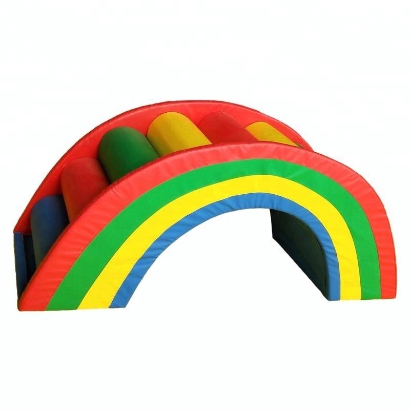 Rainbow Style Indoor Soft Play Equipment , Colorful Commercial Play Equipment