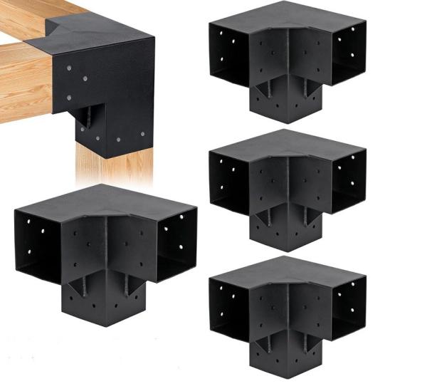 Pergola Kit Elevated Wood Stand Kit Woodwork for 4"x 4" Solid Steel Wooden