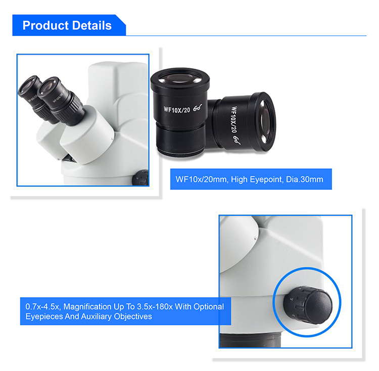 Binocular Digital Stereo Microscope With Auxiliary Objectives Reach 3.5x - 180x