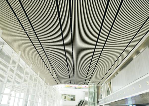 Commercial Corrugated Suspended Metal Ceiling Custom Bathroom Linear Metal