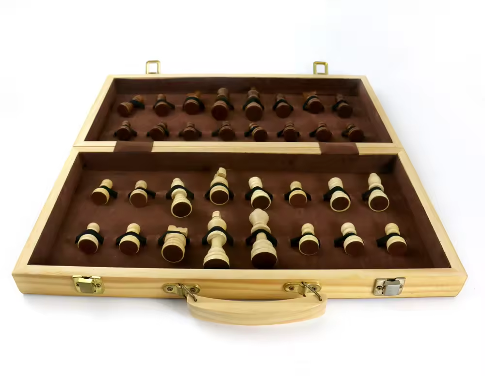 Customized Silicone Folding Chess Set with Wooden Board for Children's Play