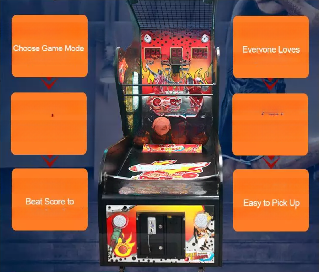 Coin Operated Custom Basketball Arcade Game Machine Music Customization