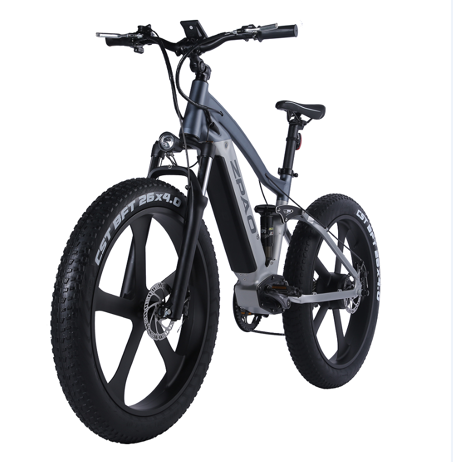 Weldless Frame Electric Fat Tire Bike Full Suspension 750W 26 Inch Fat Tire Electric Bike