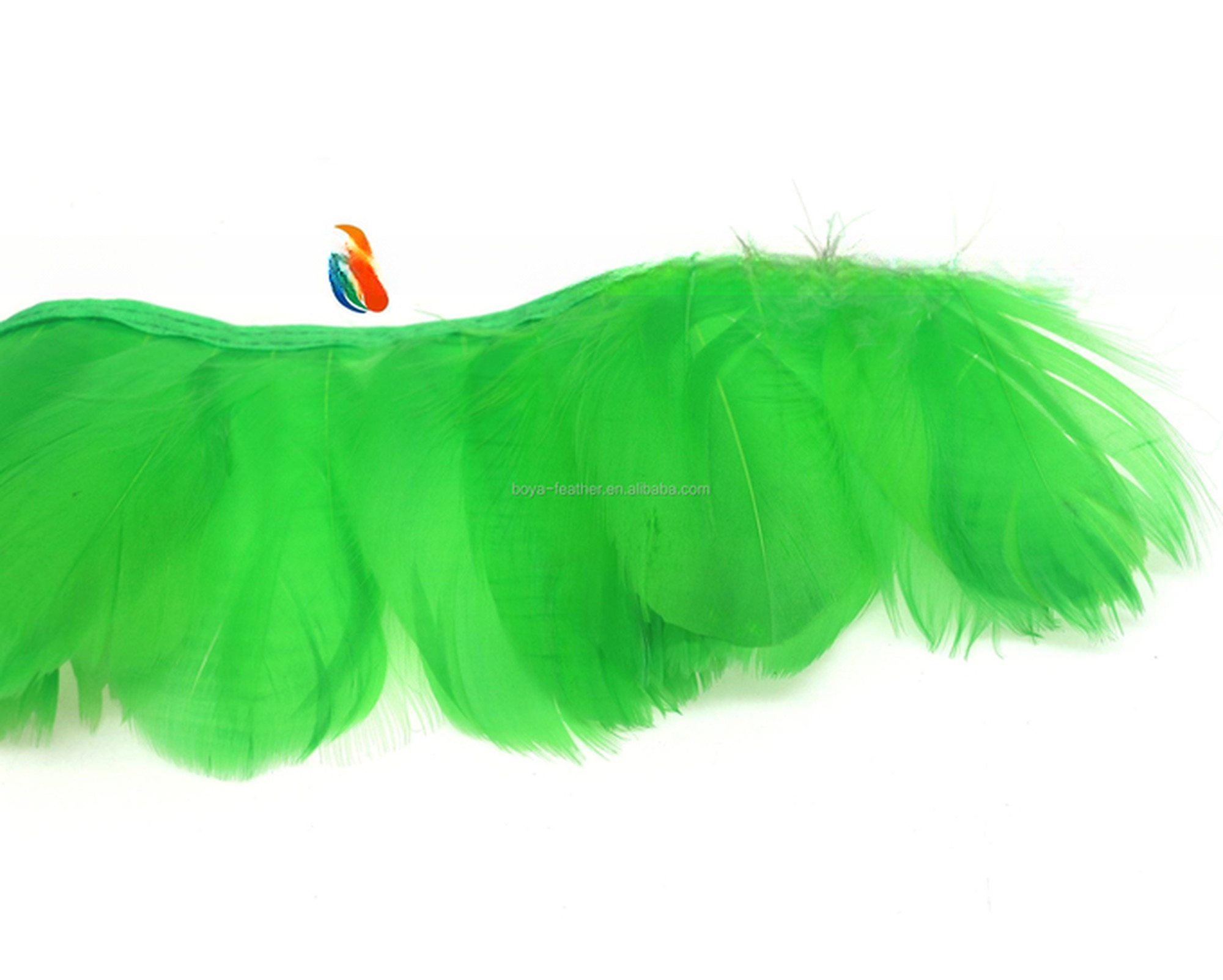Dyed Goose Nagoire Feather Fringe Trim with Satin Ribbon and Fashionable
