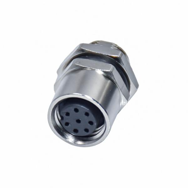 Straight Orientation M8 Waterproof Connector Brass Alloy PA66 GF B Code
