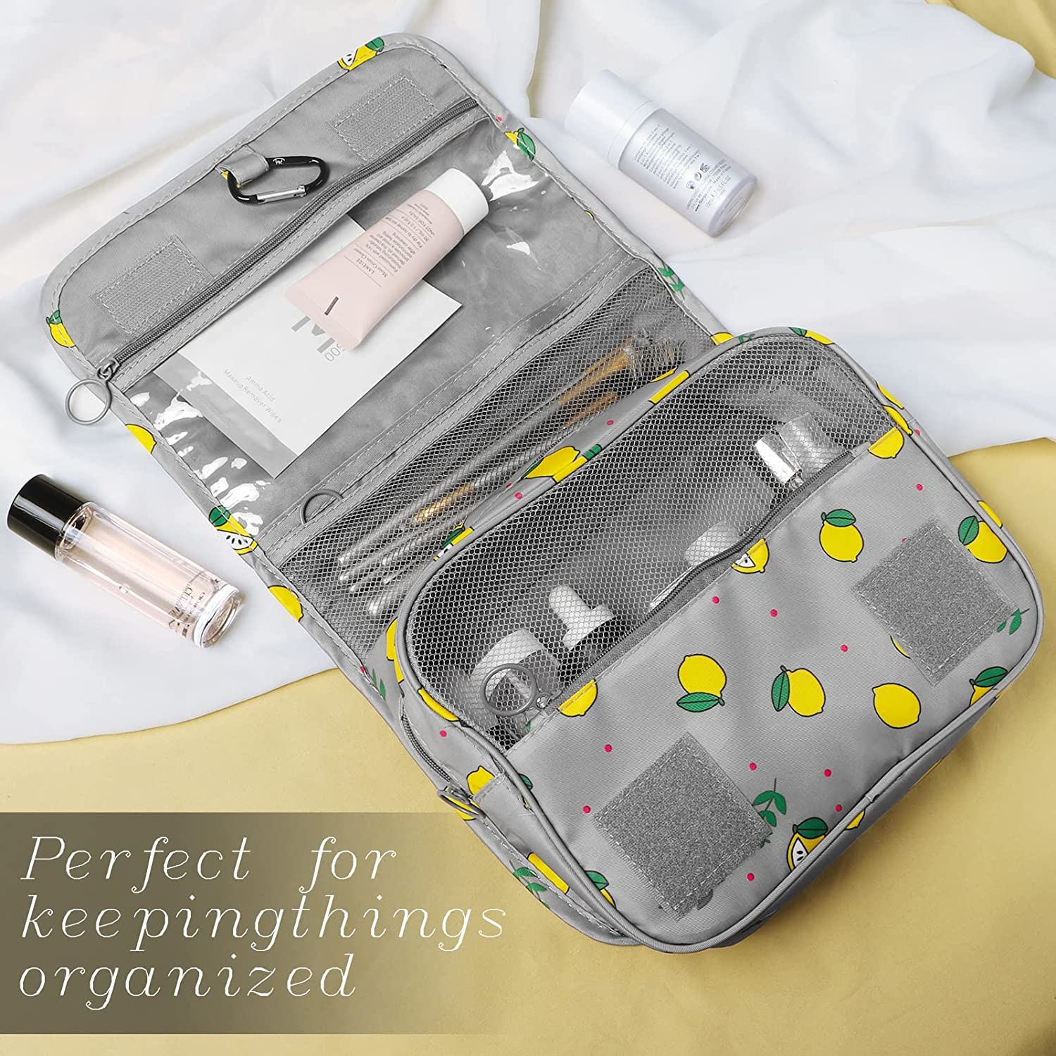 Waterproof Soft Toiletry Bag for Traveling Women Girls Cosmetic Travel Bag Multifunction Shower Bag with Strong