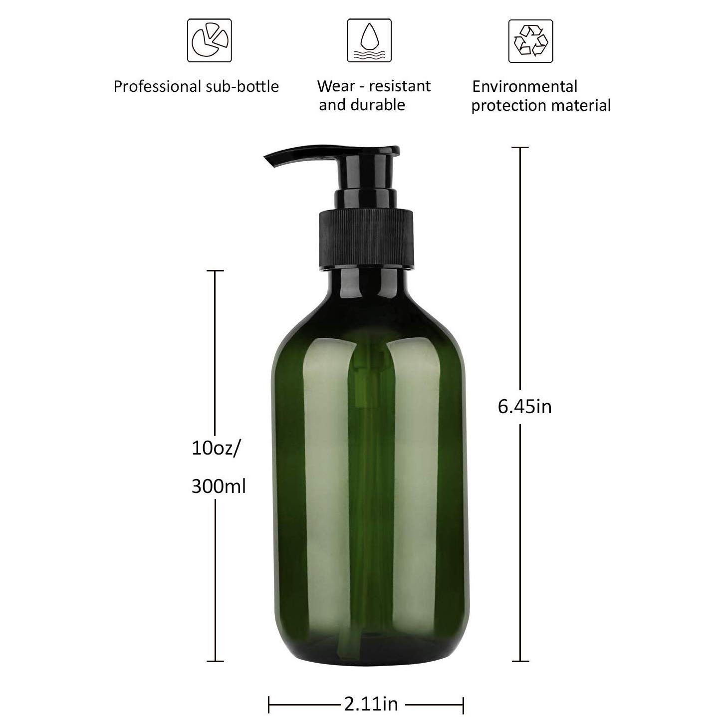 Round Green Lotion Pump Bottle Plastic Pressure Foaming Soap Bottle