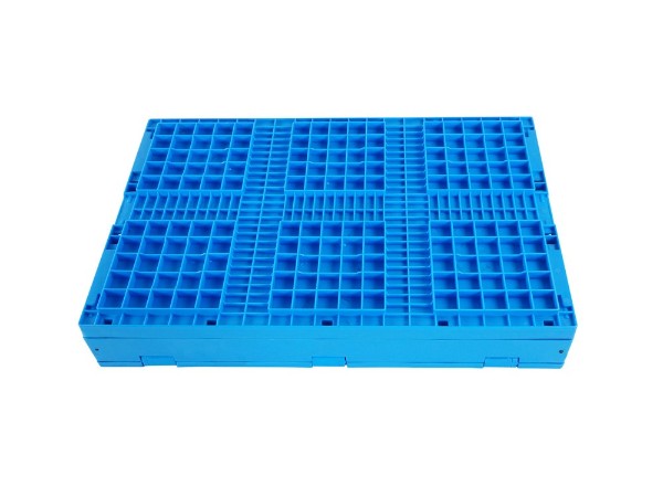 600x400x320mm PP Collapsible and Folding Crate Box with Attached Lid Container Perfect