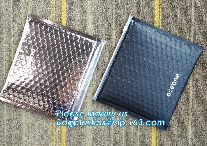 air mail metallic holographi rose gold bubble padded mailer / Zip lockkk bubble bag/ slider bubble bag,Holographic Factory